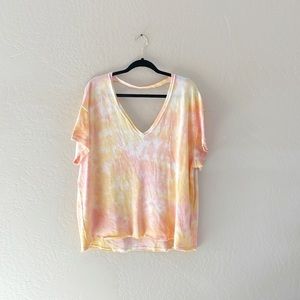 We The‎ Free Orange Color way Tie Dye Top